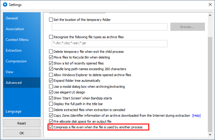 bandizip error not supported file format